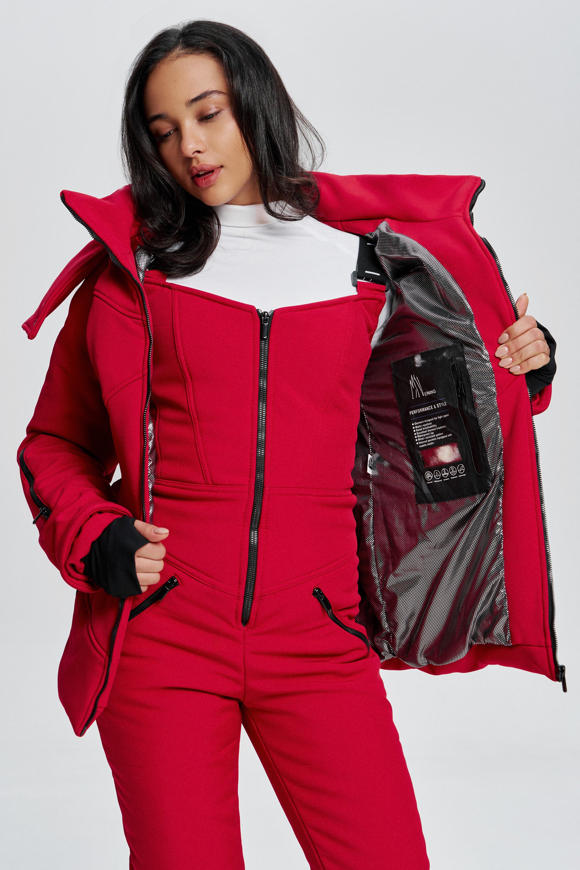 Лижний напівкомбінезон Монблан - Червоний