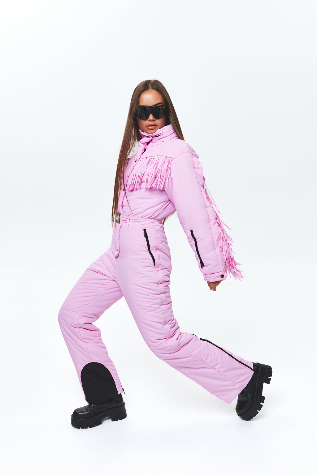 Зимовий комбінезон з бахромою - Говерла Пудровий