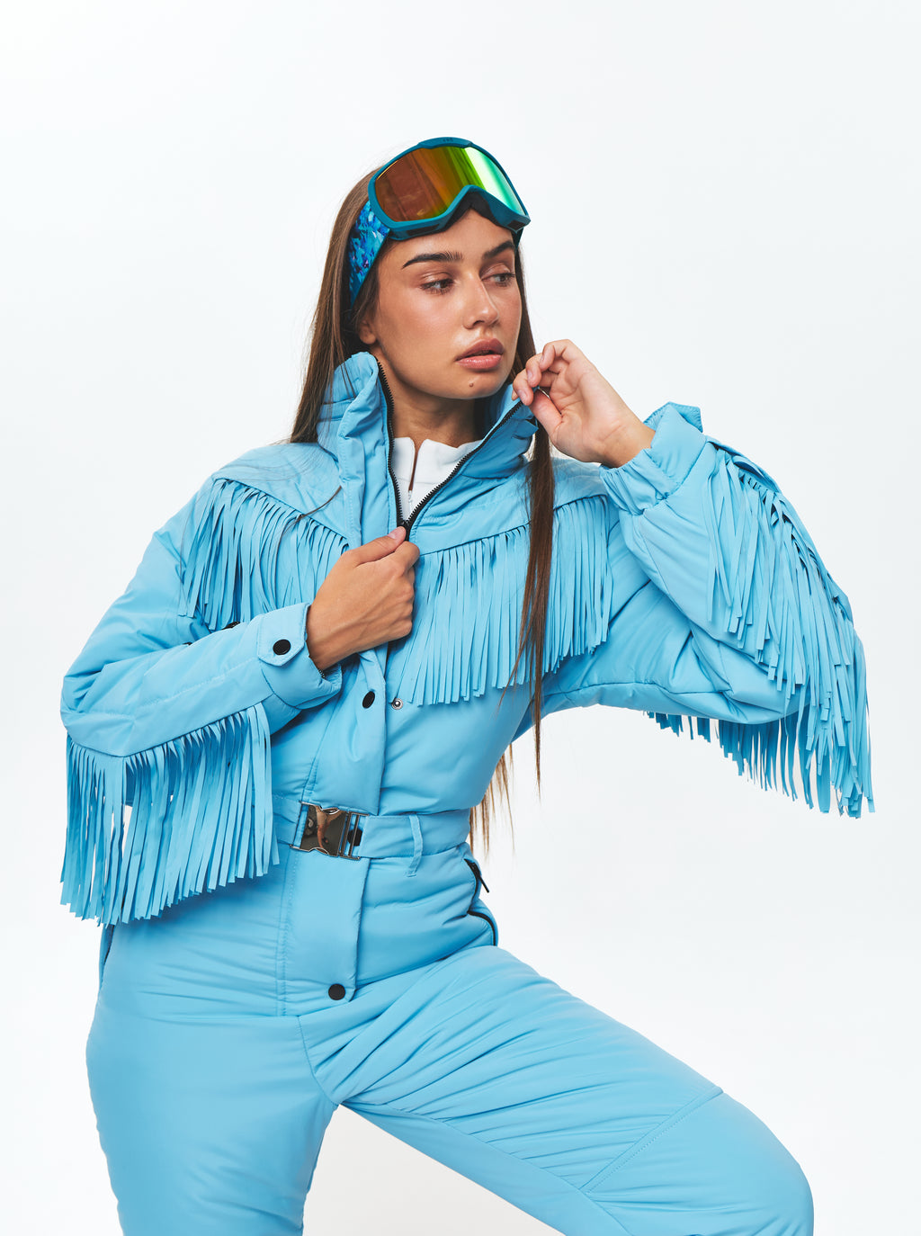 Зимовий комбінезон з бахромою - Говерла Блакитний