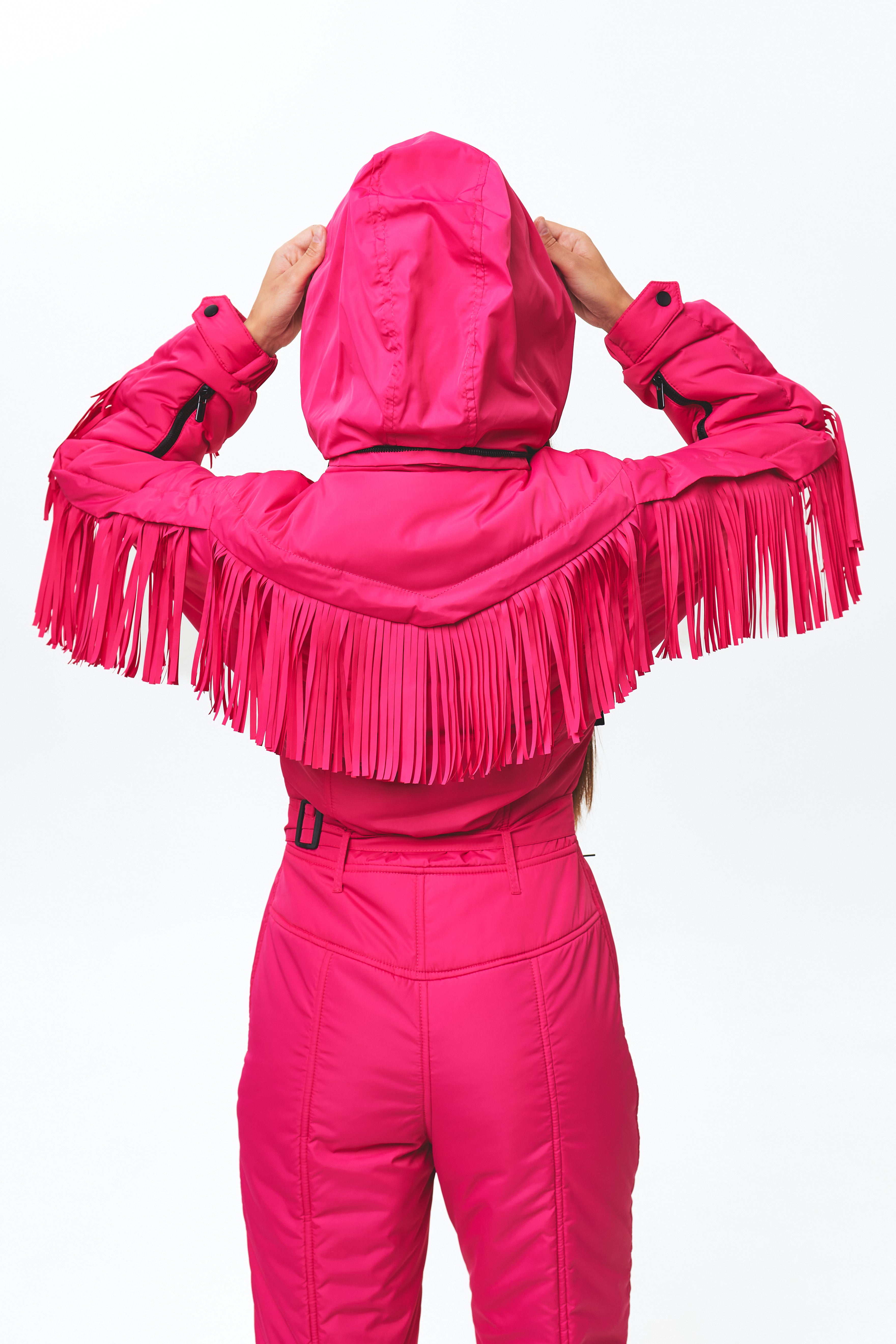 Зимовий комбінезон з бахромою - Говерла Малиновий