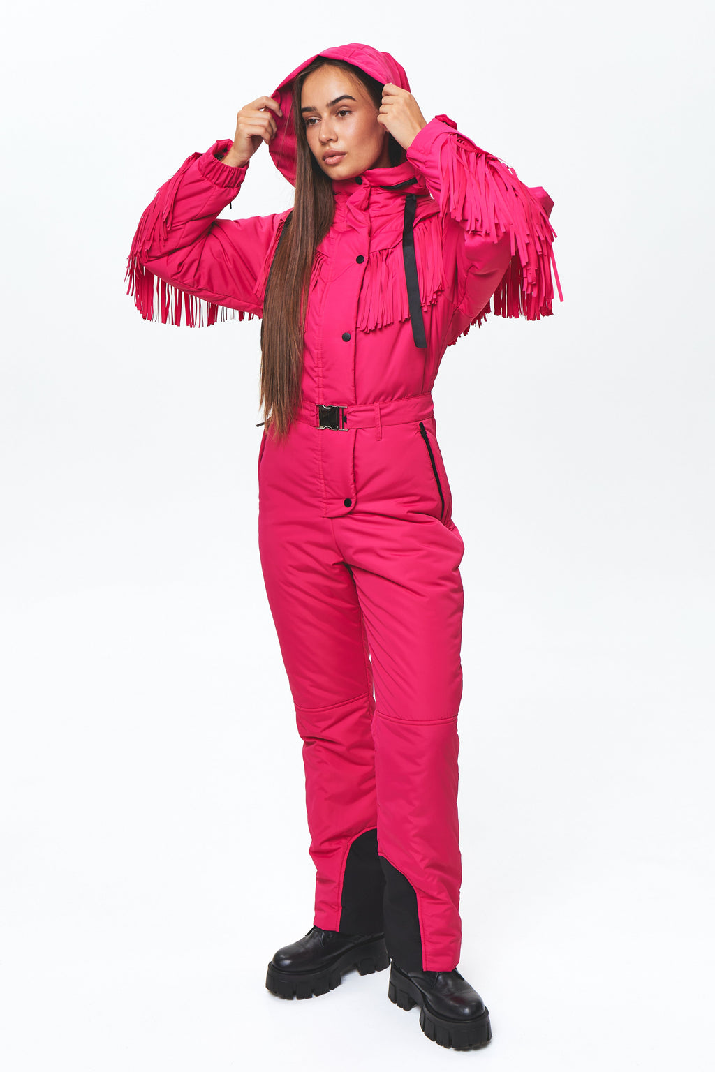 Зимовий комбінезон з бахромою - Говерла Малиновий