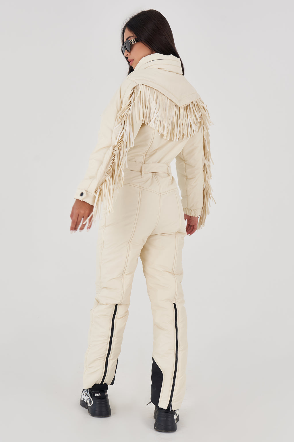 Зимовий комбінезон з бахромою - Говерла Айворі