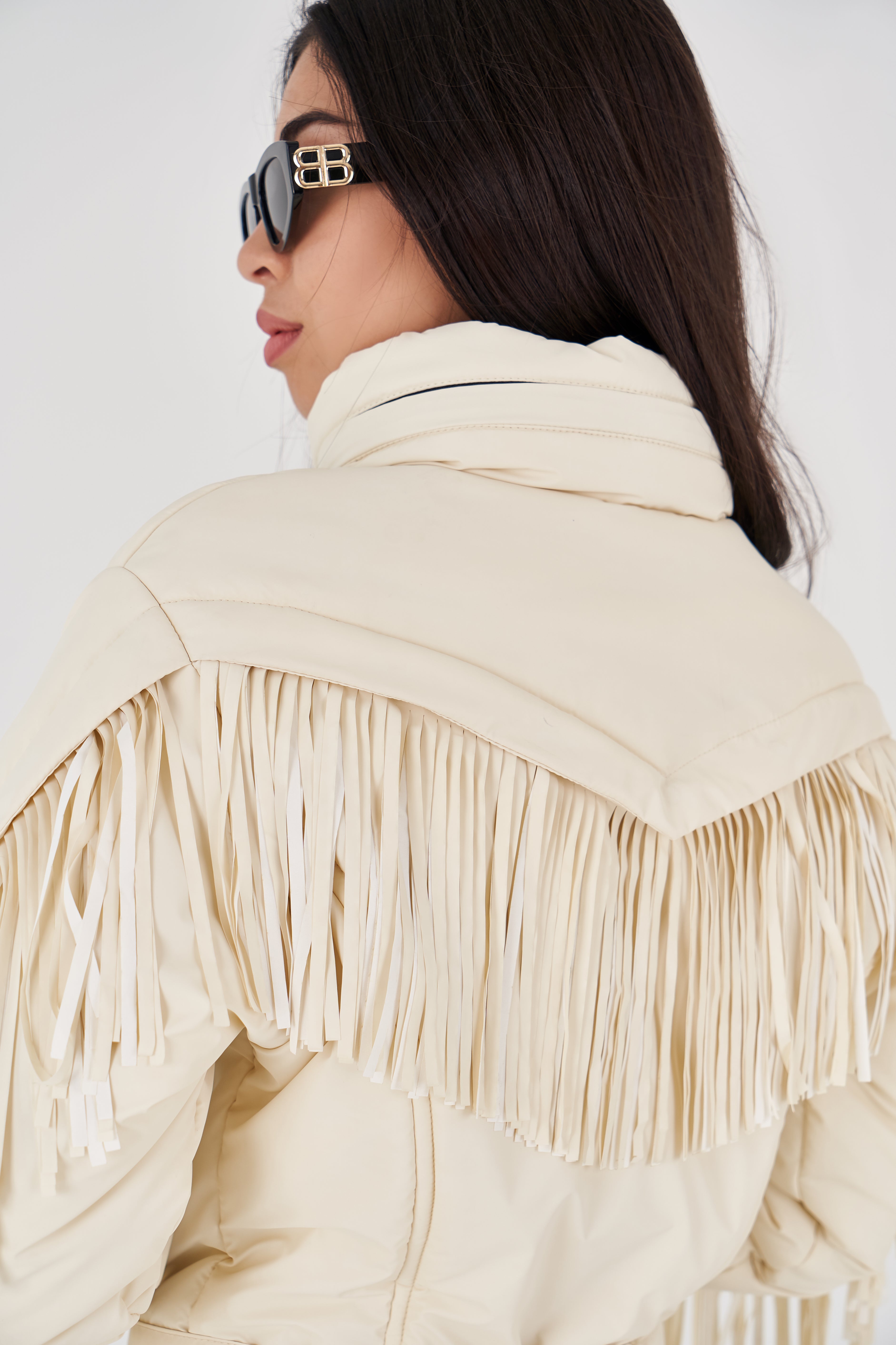 Зимовий комбінезон з бахромою - Говерла Айворі