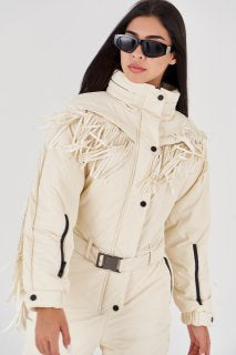 Зимовий комбінезон з бахромою - Говерла Айворі