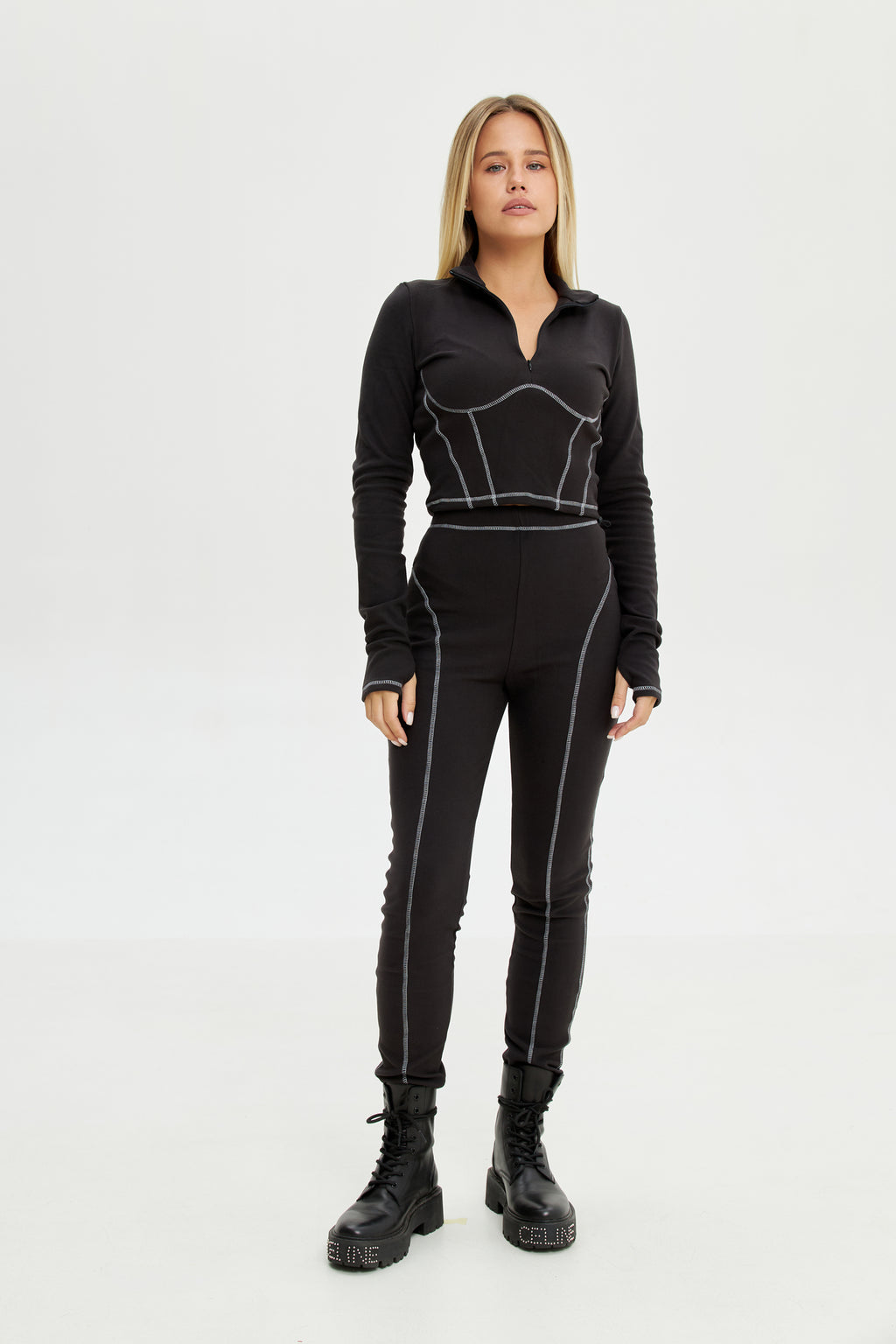 Термо костюм лонгслів і лосини - Чорний