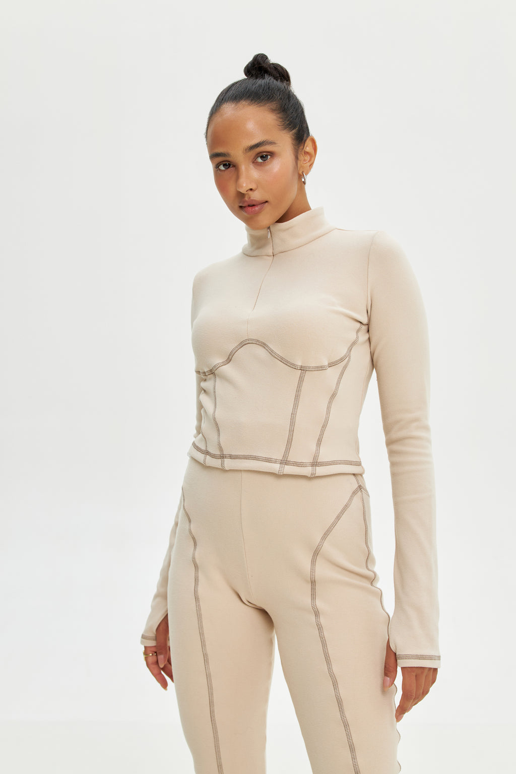 Термо костюм лонгслів і лосини - Бежевий