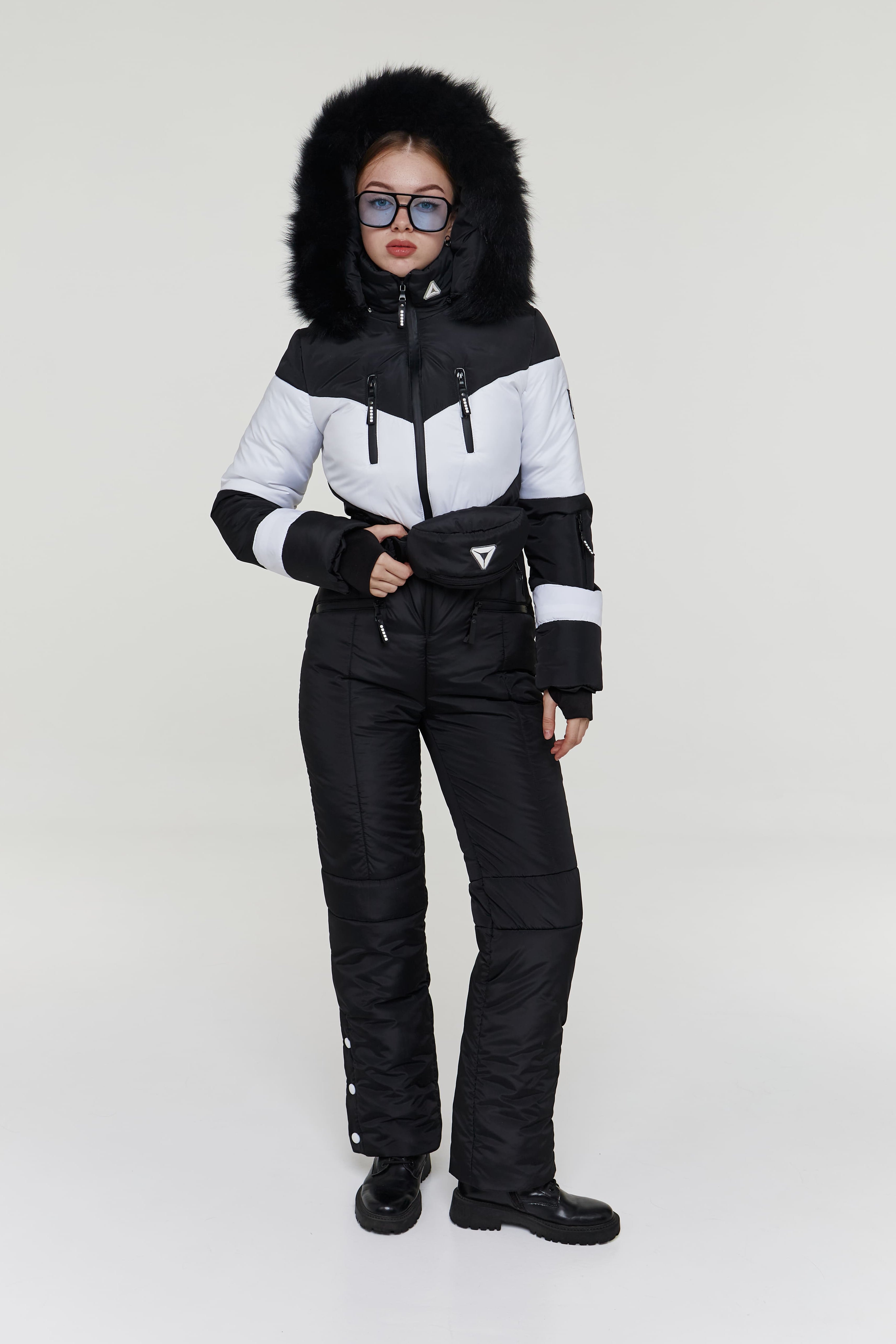 Зимовий комбінезон з сумкою А7 - Чорний