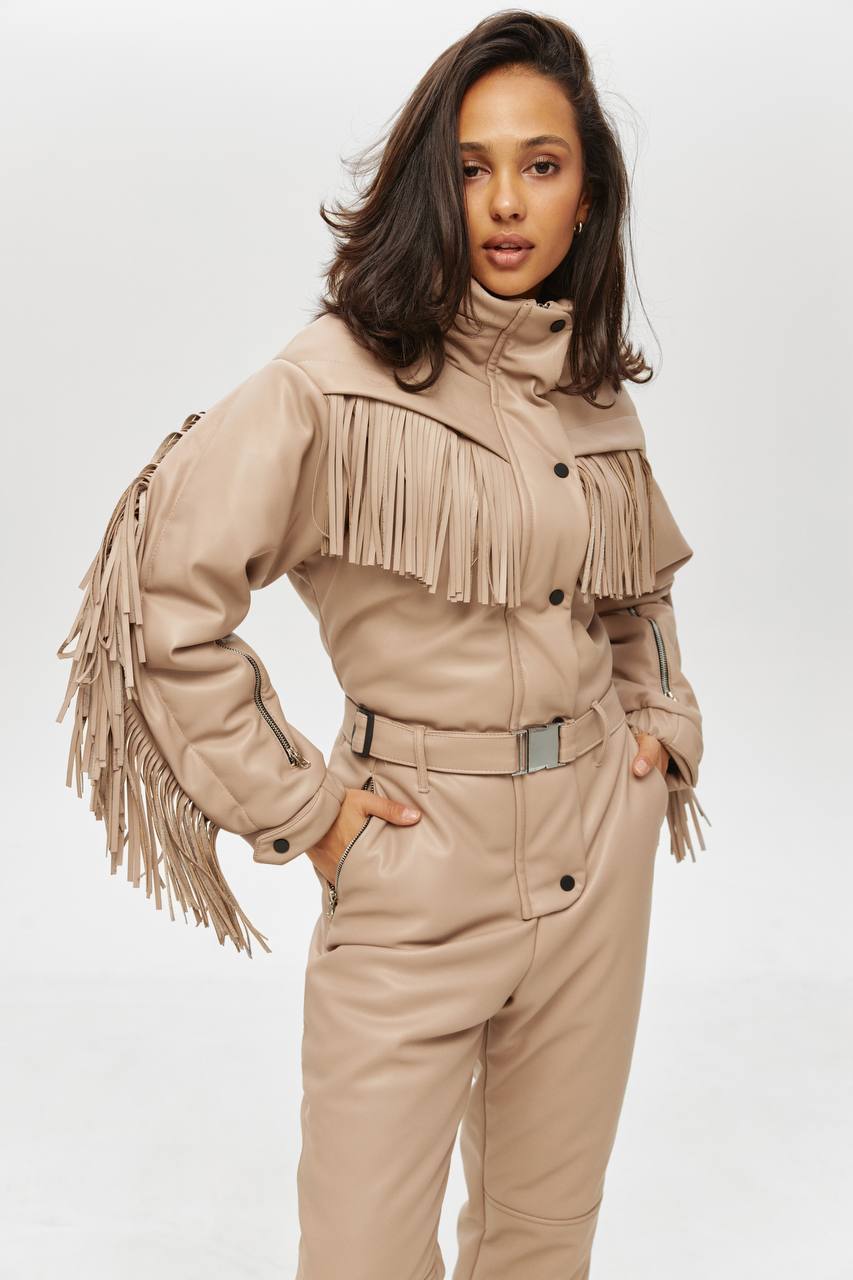 Зимовий комбінезон Говерла  - Коричневий еко-шкіра