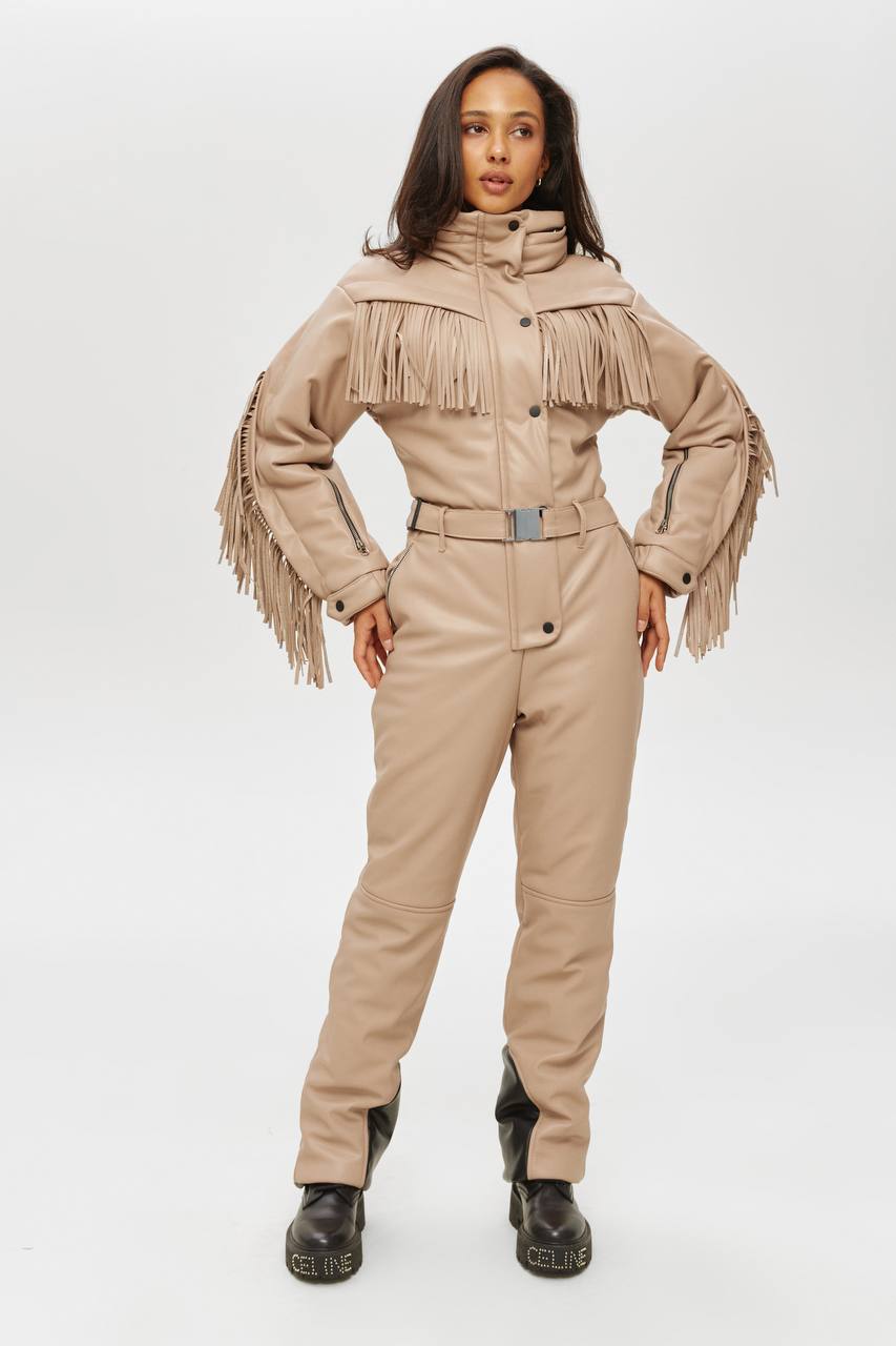 Зимовий комбінезон Говерла  - Коричневий еко-шкіра